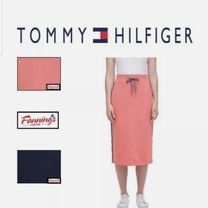New Tommy Hilfiger Women's Midi Stretch Skirt Salmon /Coral Size Large